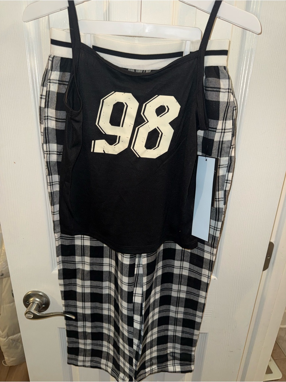 art class Black & White Plaid Two-Piece Pajama Set